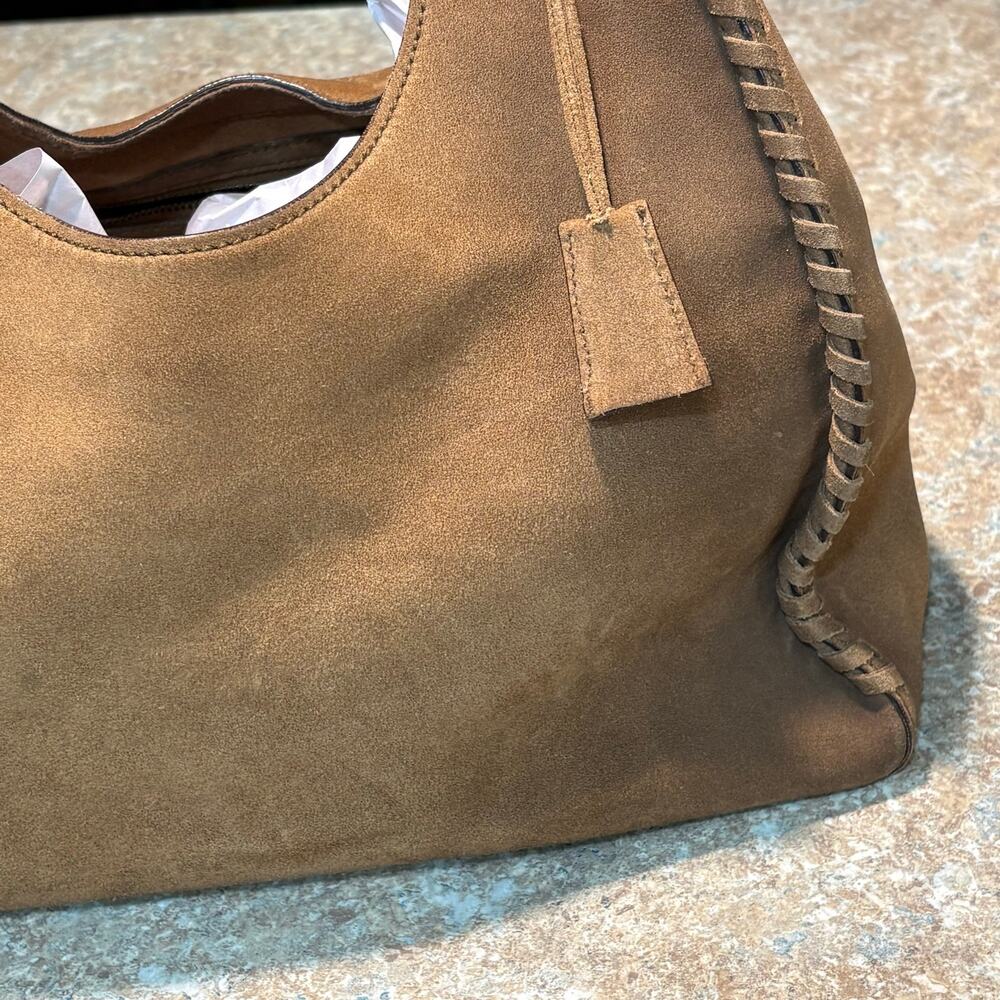 Tom Ford for Gucci Whipstitch Brown Suede 2002 Hobo Bag Luxury Authentic Purse - Picture 14 of 16